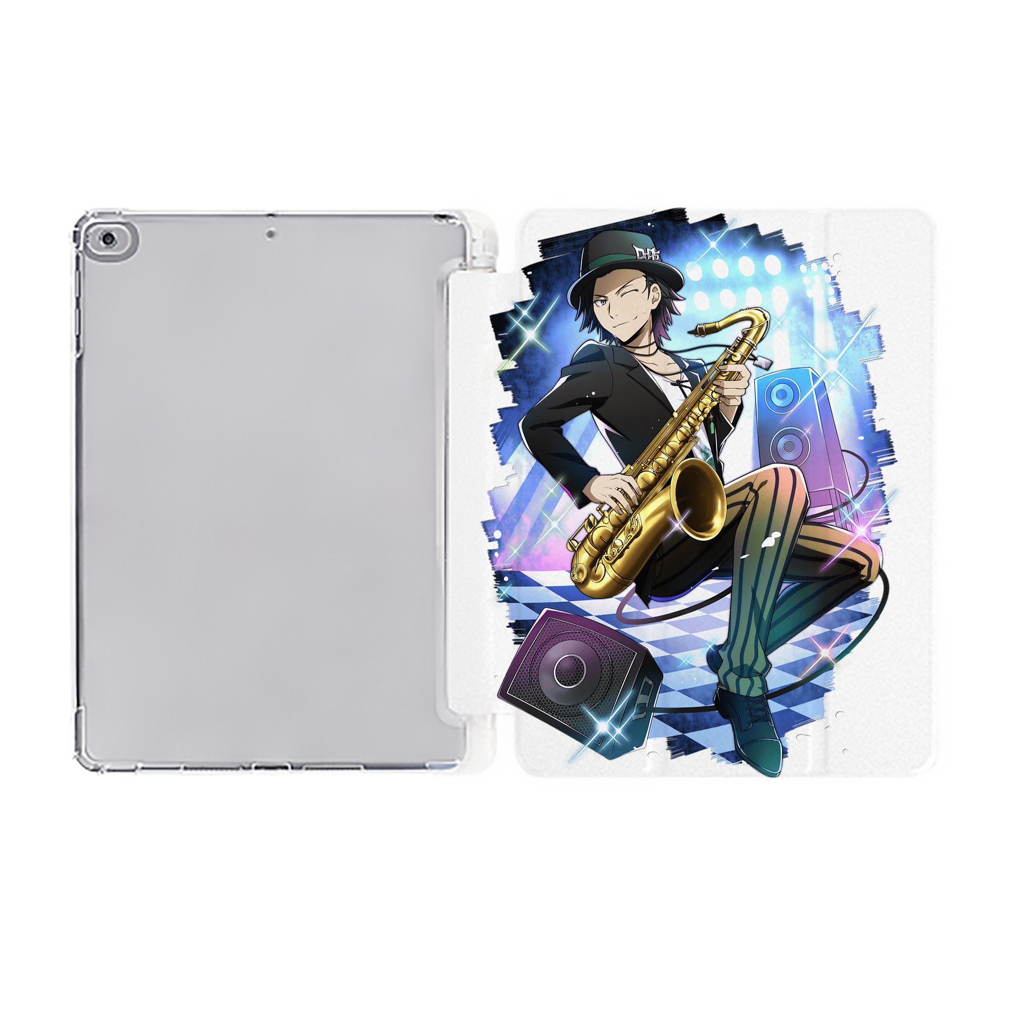 （画像用） 文豪ストレイドッグス Bungo Stray Dogs IPad ケース ペン収納付き 三つ折りスタンド PUレザー×シリコン 対応機種9.5/10.5/10.9インチ